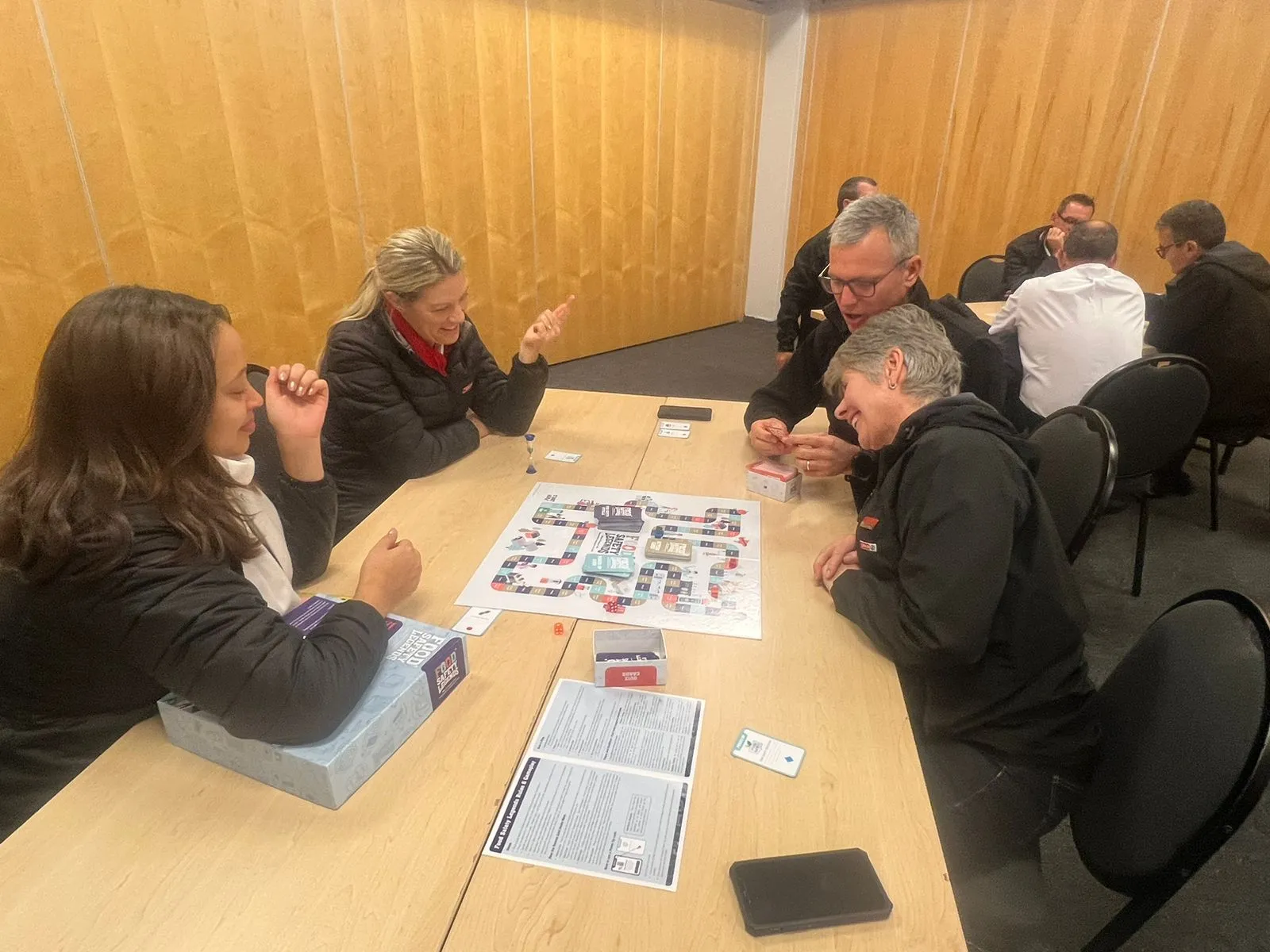 A team learning food safety through play